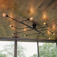 Vintage Pendant Lights Lamps Multiple Rod Wrought Iron Ceiling Lamp E27 Bulb Living Room Lamparas for Home Lighting Fixtures