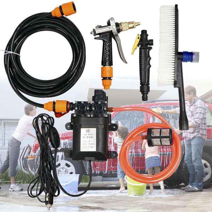 【Ready Stock】12V 60W Dual Pump Car Wash High Pressure Wash Electric Car