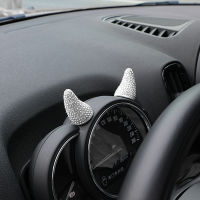 Car Accessories Interior Decoration Anime Bling Glitter Devil Horns Cute Diamond Red White for Mini Cooper Smart Auto Dashboard