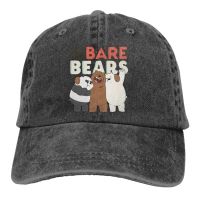 we denim retro cap hat bare bears adjustable sports baseball hat