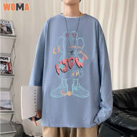 WOMA เสื้อยืดแขนยาวผู้ชายใหม่เทรนด์แฟชั่นผู้ชายหลวมกางเกงเชิ้ตก้นหลวมสําหรับเด็กผู้ชาย