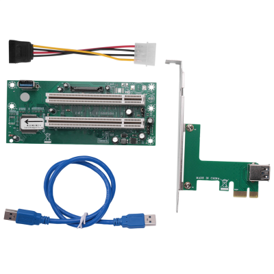 PCI Express to Dual PCI Adapter Card PCIe X1 to Router Tow 2 PCI Slot Riser Card 2.5Gbps Support Window Linux