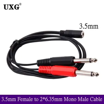 3.5mm To Dual 6.5mm Adapter Jack Audio Cable Double 6.35mm Male 1/4inch  Mono Jack To Stereo 1/8inch