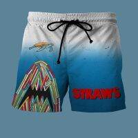 Turtle Shark Straws Beach Ocean Pollution Swim Trunks Vibe All Over Printed Hawaiian Shorts 142BD