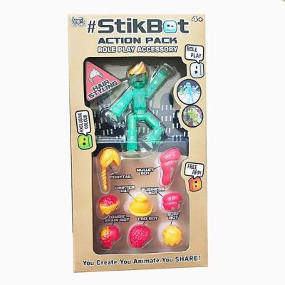 DIY StikBot Dolla Sucker อาวุธ Sticky ตุ๊กตาหุ่นยนต์ตุ๊กตาขยับแขนขาได้บทบาทเล่นสร้างอุปกรณ์เสริมของขวัญ8ซม.