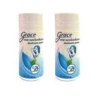 Grace เกรซ ผงระงับกลิ่นกาย ระงับกลิ่นใต้วงแขนและเท้า 35 กรัม 2 ขวด กลิ่นธรรมชาติ