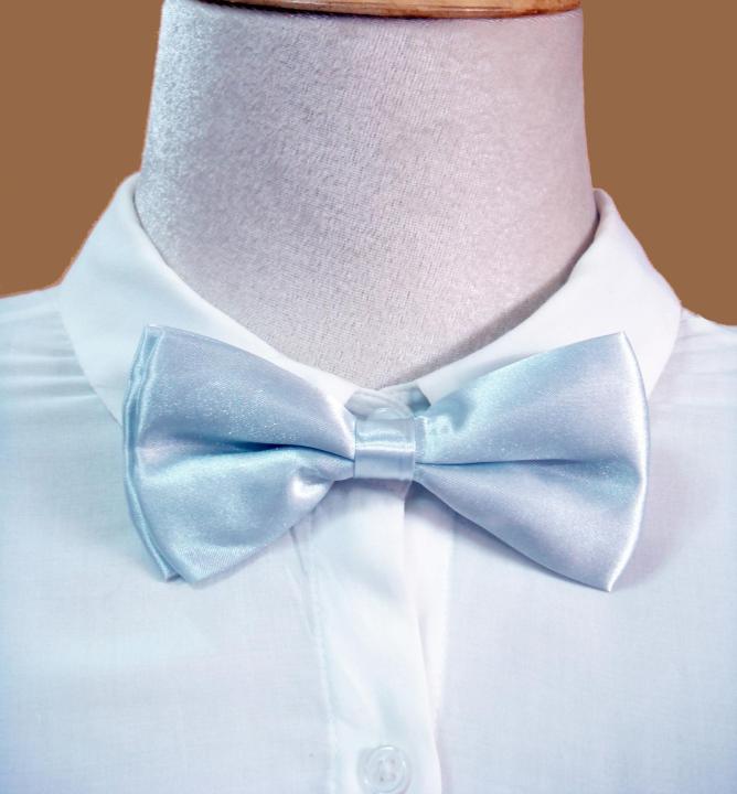 หูกระต่าย Bow Tie  โบว์ไท สีเงิน แบบเรียบ