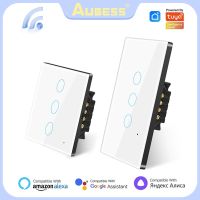 WiFi Smart Light Switch EU US AC100-250V Wall Glass Panel  Voice Control Timer Work With Tuya APP Alexa Yandex Alice Google Home Power Points  Switche