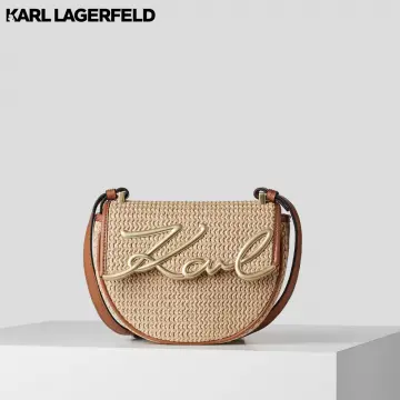 Women's K/KNOTTED MONOGRAM FAUX-SHEARLING SHOULDER BAG by KARL LAGERFELD