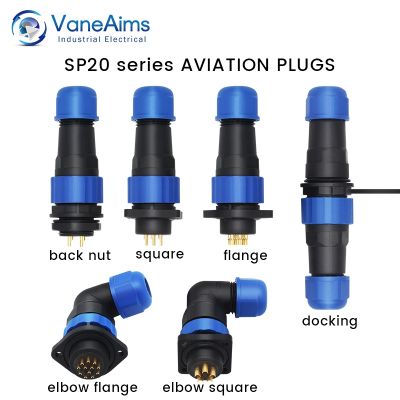 Waterproof connector SP20 2/3/4/5/6/7/9/10/12/14 pin plastic aviation socket plug wire terminal block Elbow connector