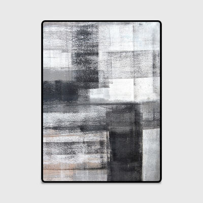 Nordic Geometric Carpets for Living Room Home Decor Non Slip Small Area Rug Modern Bedroom Hallway Abstract Black White Ink Mat