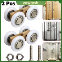 ZOWBRSH 2Pcs ปรับได้ปรับได้ ลูกกลิ้งประตูบานเลื่อน ทองแดงทองแดง แบริ่งที่ดี ล้อประตูบานเลื่อน เล็กๆน้อยๆ ไม่เกิดสนิม ล้อยกแบริ่ง ที่เปิดประตู