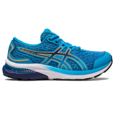 ASICS :  GEL-CUMULUS 24 GS KIDS RUNNING รองเท้า เด็ก รองเท้าผ้าใบ รองเท้าเด็ก ของแท้  ISLAND BLUE/SUN PEACH