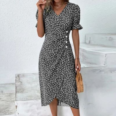 Long Dress for Women 2023 Summer Beach Dresses Vestido Casual Robe Female Clothing Y2K Floral Skirt Elegant Maxi Dress