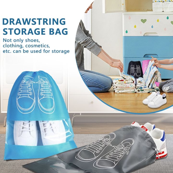 shoes-storage-bag-closet-organizer-nonwoven-travel-portable-shoes-drawstring-large-capacity-garment-classification-hanging-bags
