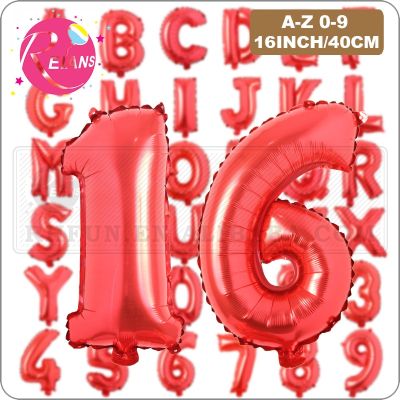 16 inch Red Letter A-Z number 0-9 Alphabet Foil Balloons Birthday Party Wedding Decoration banner Event & Party Supplies ballon Balloons