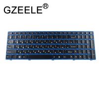 GZEELE แป้นพิมพ์แล็ปท็อปสำหรับรัสเซียเลโนโว V570 V570C V575 Z570 Z575 B570 B570A B570E B570G B575 B575A B575E สีฟ้า B590A RU