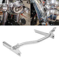 รถจักรยานยนต์ Chrome ด้านหน้าไฟเลี้ยวผ่านโคมไฟ Light Bar Mount สำหรับ Harley Softail Fatboy FLSTF Heritage 2002-2017 2016 2015