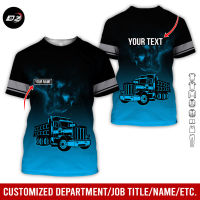 2023 Personalized Name Love Dump Truck All Over Printed Clothes blue AY612