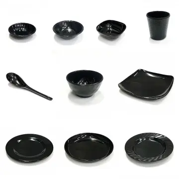 Black melamine clearance dishes