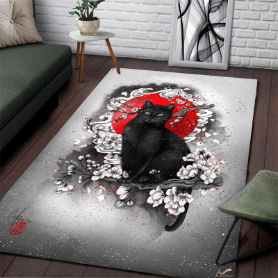 Yingyang CAT, Area Rug Decorative Floor Rug Carpet living room childrens bedroom bedside non-slip floor mats kitchen bathroom