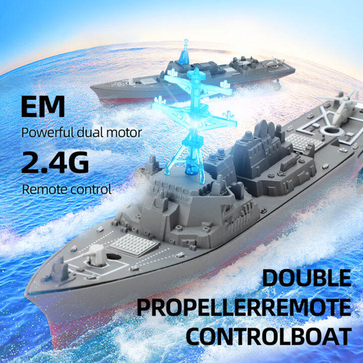 TX[Hot Sell]2.4GHz Mini RC Model Warship Speed Boat Toy Remote Control