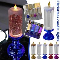 Electronic Colorful Candles LED Candle Christmas Rechargeable Waterproof Light With Glitter Birthday Party Decorations