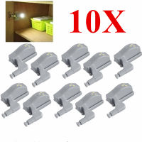 10pcs LED Inner Hinge Lamp Under Cabinet Lights Universal Wardrobe Cupboard Sensor Lights for Bedroom Kitchen Closet Night Lamp