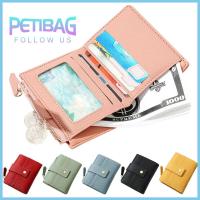 PETIBAG สำหรับผู้หญิง หนังนิ่มๆ ช่องเสียบการ์ดหลายช่อง การปิดกั้น RFID กระเป๋าสตางค์ใบเล็ก กระเป๋าใส่บัตรเครดิต กระเป๋ามีซิป กระเป๋าเงินสำหรับใส่เงิน