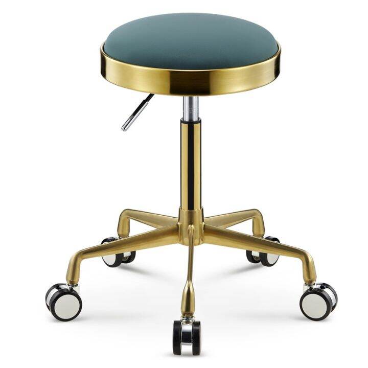 Beauty Stool Barber Shop Chair Rotary Lifting Bench Pulley Round Stool