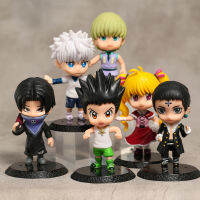 10ซม. Hunter X huner killua gon freecss chrollo feitan shalnark บิสกิต PVC ตัวเลขเดสก์ท็อปตกแต่งปัจจุบันชุด6