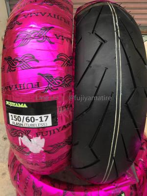 ยางบิ๊กไบท์ Bigbike ลายสายฟ้า 110/70-17 + 150/60-17 คู่หน้าหลัง ยี่ห้อ Fujiyama รุ่น Flash เกาะถนนดีเยี่ยม Cb150 ninja R15 new Z250 ...