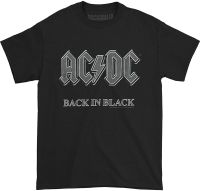 เสื้อยืดแขนสั้น AC/DC - Back In Black Logo T-Shirt Size XXXL Mens Womens T-shirts