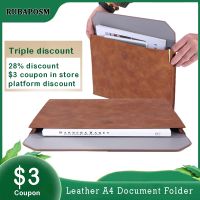 A4 Document Folder Leather Business File Handbag Briefcase Office Portable Paper Portfolio Organizer School Book Storage Pocket