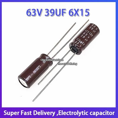 10PCS Aluminum electrolytic capacitor 63v39uf 6*15 black diamond LxV can replace 63v33uf 63V 39UF 6X15 Electrical Circuitry Parts