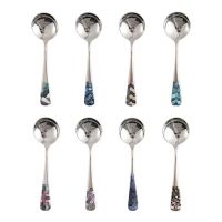 ☒ 304 Stainless Steel New Cute Nordic Small Round Spoon Household Small Spoon Rice Spoon Soup Spoon Kitchen Utensils