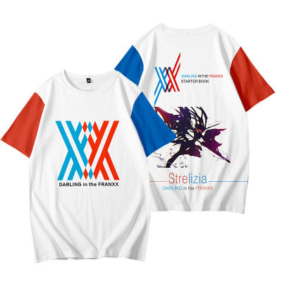 Darling In The Franxx Zero Two 02 เสื้อยืดลําลองแฟชั่นแขนสั้นคอก ลมขนาดพลัส