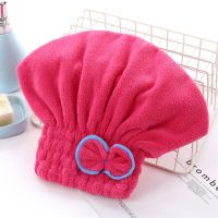 6 Colors Microfibre Quick Hair Drying Bath Towel Spa Bowknot Wrap Towel Cap Bathroom Accessories Bonnets For Women  Shower Cap Towels