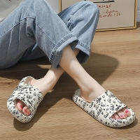 Women Mens Thick Platform Summer Cartoon Printing Slippers Non-slip Sandals Flat Slides Couple Beach Flip Flops Ladies Shoes