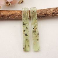 Semi-precious stones Jewelry accessories Natural Green Kyanite Handmade Earrings34x5x2mm3.5g DIY accessories and others