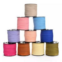 2.5mm Flat Faux Suede Braided Cord Velvet Leather Rope Handmade Thread String for Jewelry Bracelet Necklace Keychain