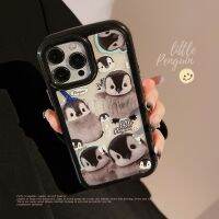 เคสโทรศัพท์ภาพประกอบรูปนกเพนกวินน่ารักสำหรับ iPhone 14 13 12 11 Pro Max ซิลิโคนปลอกเคสกันกระแทกขนาดเล็กพร้อมกรอบซิลิโคนใสกันกระแทก