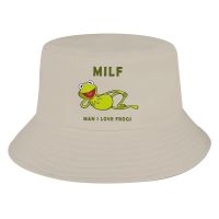 MILF Topi Bucket ผู้ชายฉันรักกบผู้ชายผู้หญิงชาวประมงเสื้อแบรนด์2023คุณภาพสูงแขนลำลองขาสั้น