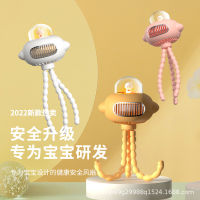 【Hot sales】 การ์ตูนปลาหมึกพัดลมพกพาเงียบกลางแจ้งรถเข็นรถเข็นเด็ก USB พัดลมชาร์จเดสก์ท็อปหอพักนักศึกษา