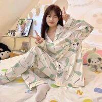 ┅▬¤ Pajamas womens summer ins thin Pacha dog cartoon long sleeve 2023 new student dormitory can wear home clothes outside