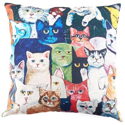 flax decorative pillow case cushions 45x45cm cat pattern