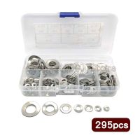 295 Pcs/Set O-Cincin Washer Gasket Penyegelan 304 Stainless Steel Gelombang Mesin Cuci Musim Semi Mesin Cuci M3 M4 M5 M6 M8 m10 M12 dengan Kotak