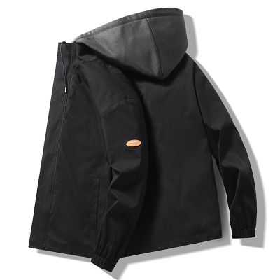 [COD] and autumn ordinary black casual spot boys zipper hooded fit side seam pocket jacket