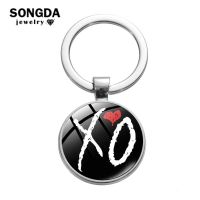 【CW】❈  SONGDA X.O Keychain Pop The Weeknd Poster Print Glass Car Chain Handicrafts