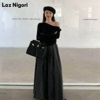 Laz Nigori ไหล่เฉียง Slim Fitting 2023ถักเสื้อด้านล่างเสื้อเสื้อยืด